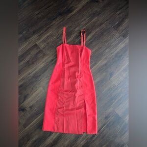 Scrupoli  made in Italy women’s Red Spaghetti Strap Bodycon Dress size 8